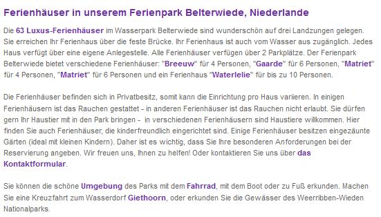 Ferienpark Belterwiede Ferienhaus Ferienpark Belterwiede Ferienhaus