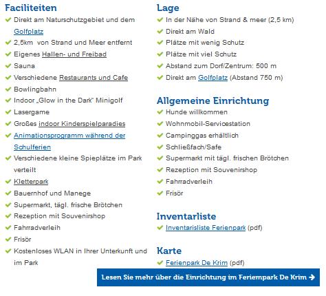 Ferienpark De Krim Einrichtungen Ferienpark De Krim Einrichtungen