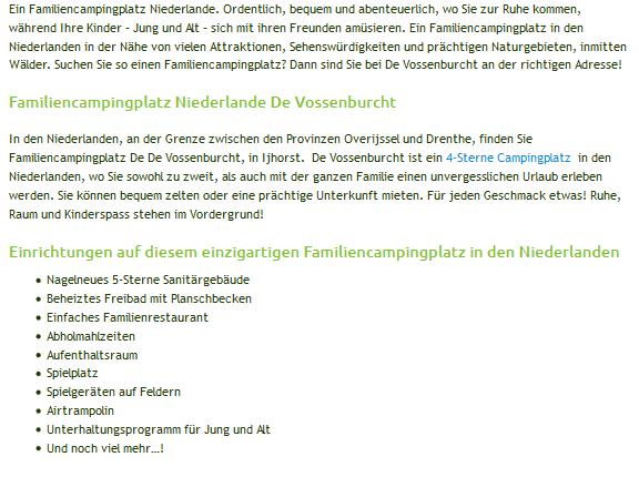 Ferienpark De Vossenburcht Camping Ferienpark De Vossenburcht Camping