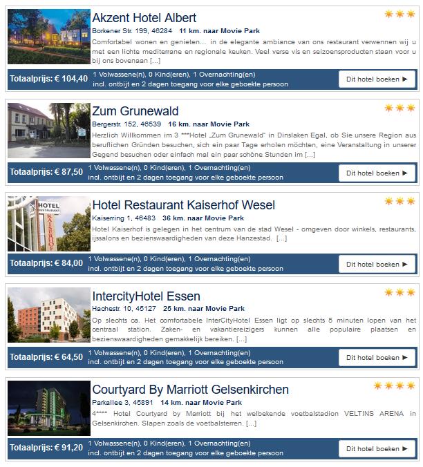 Movie Park met Hotel Movie Park met Hotel
