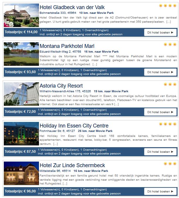 Movie Park met Hotel Movie Park met Hotel