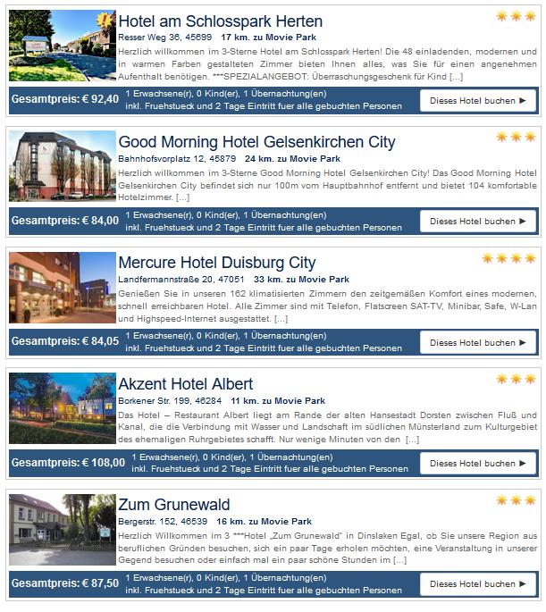 Movie Park mit Hotel Movie Park mit Hotel