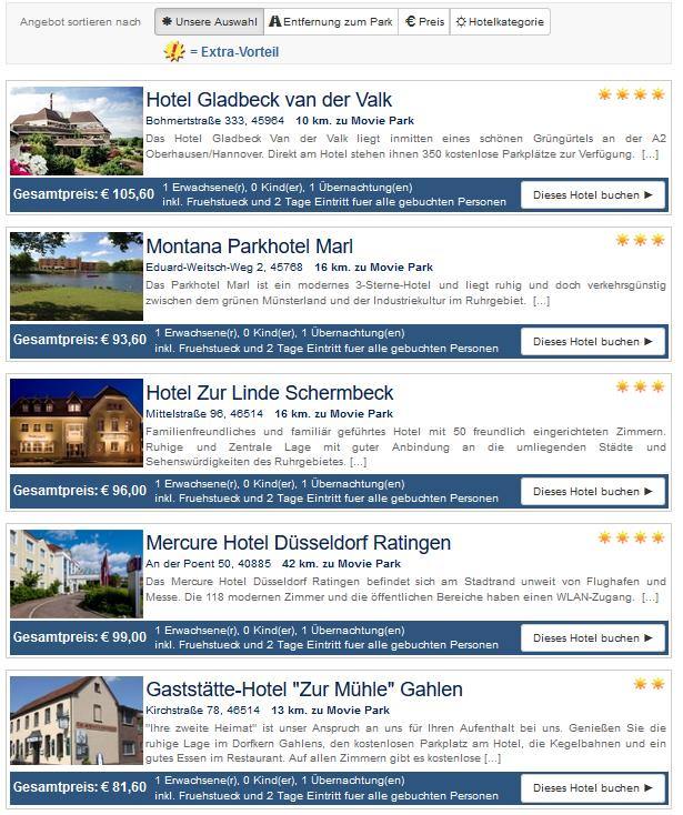 Movie Park mit Hotel Movie Park mit Hotel