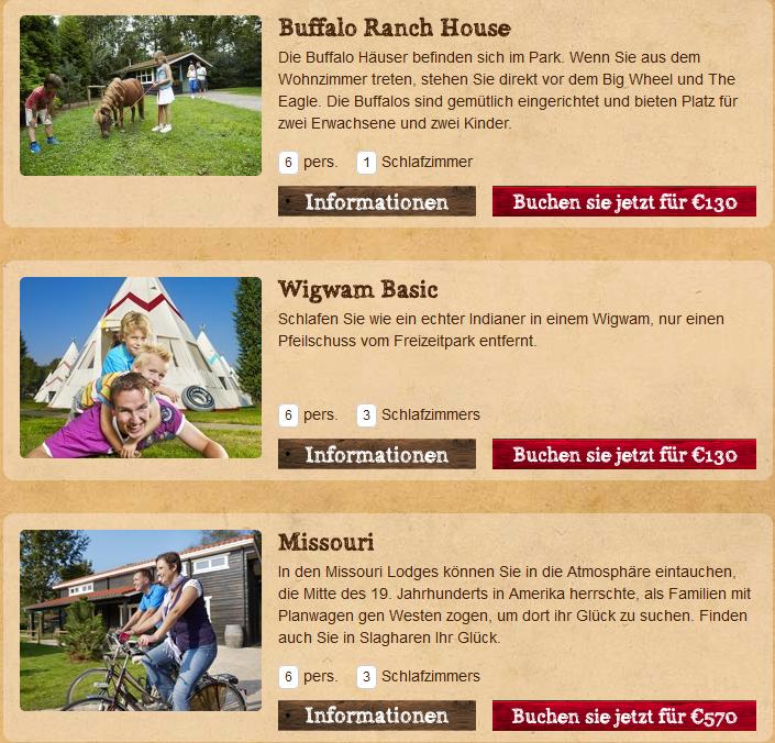 Ferienpark Slagharen Unterkünfte Ferienpark Slagharen Unterkünfte