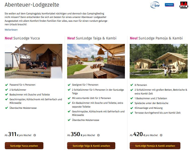 SunLodge Lodgezelte SunLodge Lodgezelte